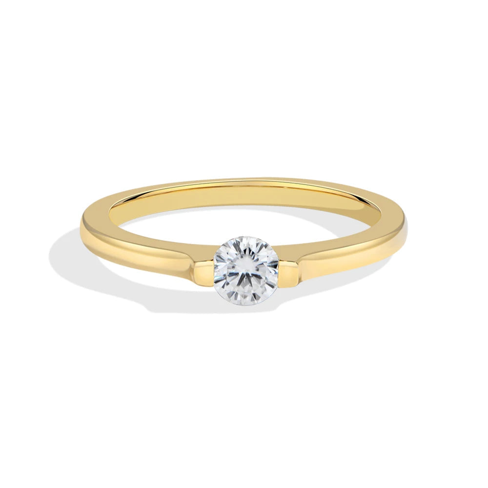 Round Cut Moissanite Classic Solitaire Ring