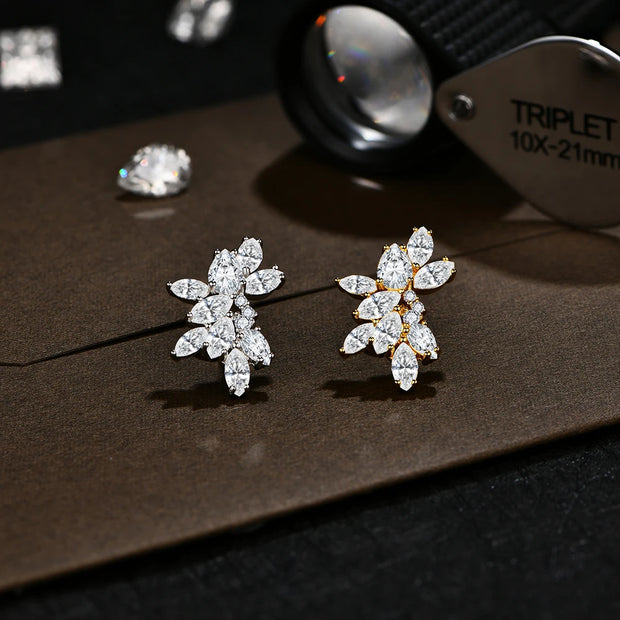 6*4MM Pear Cut Moissanite Stud Earrings | S925 18K Gold Plated.