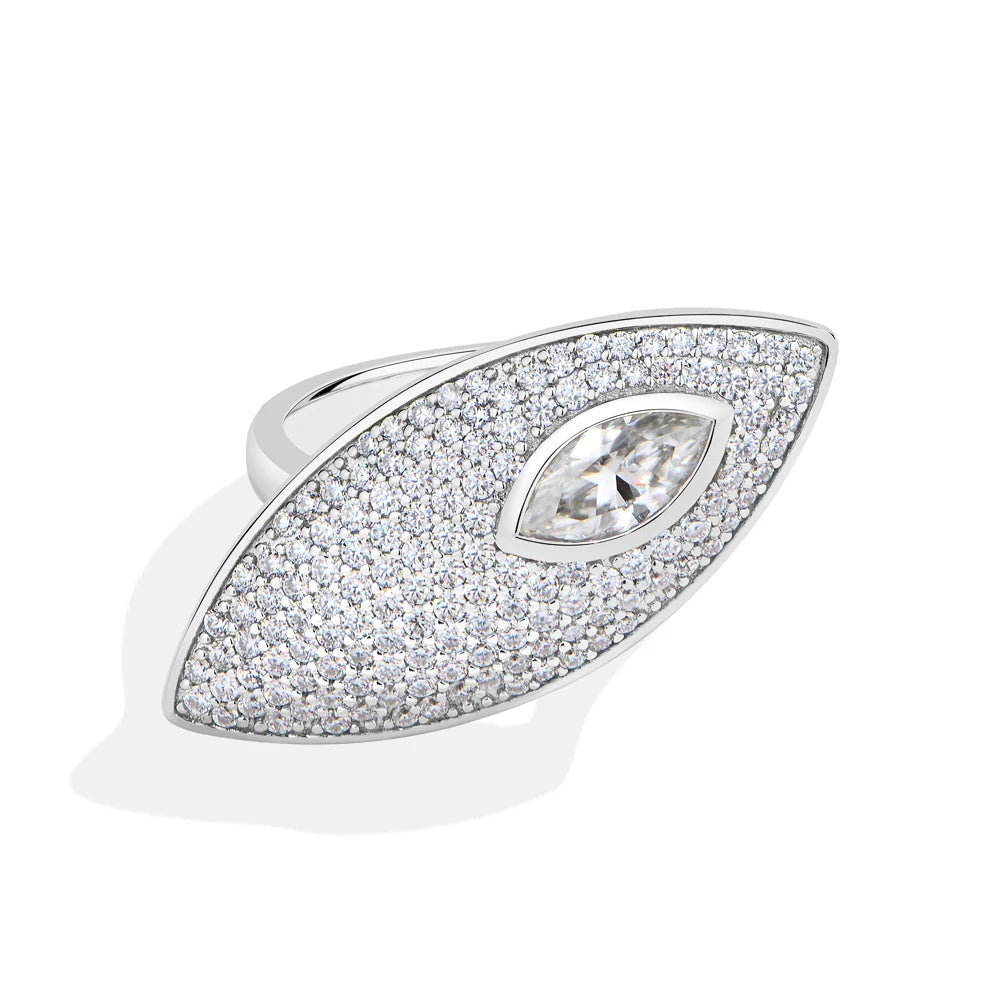 0.5CT Marquise Cut Moissanite Engagement Ring
