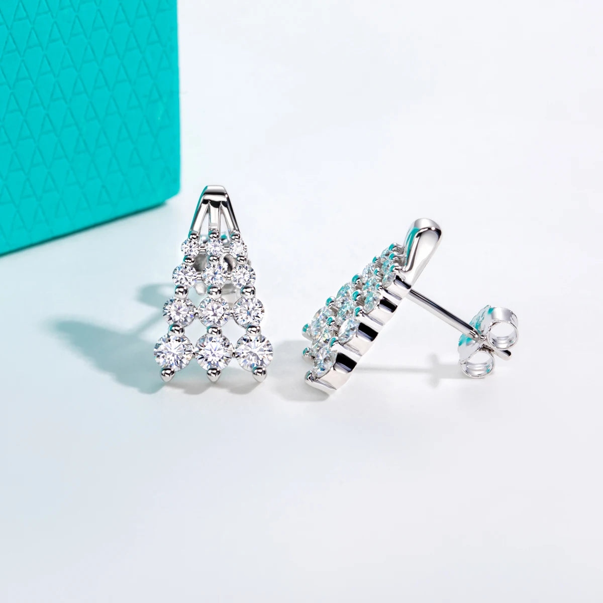 1.23 CTTW Moissanite Chandelier Tiered Drop Earrings