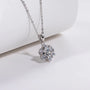 1 Carat Moissanite Flower Heart Pendant Necklace.