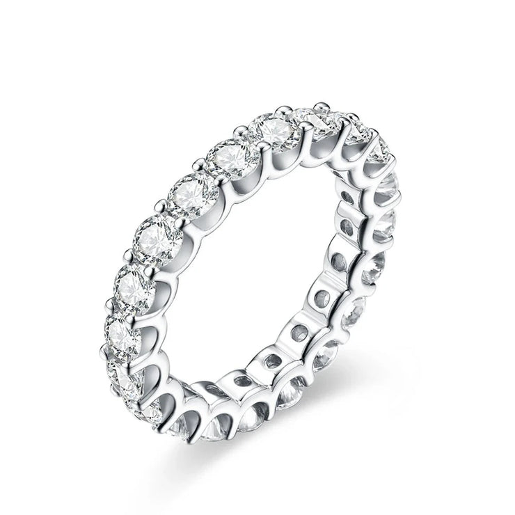 VVS1 D Color Moissanite Eternity Wedding Band.