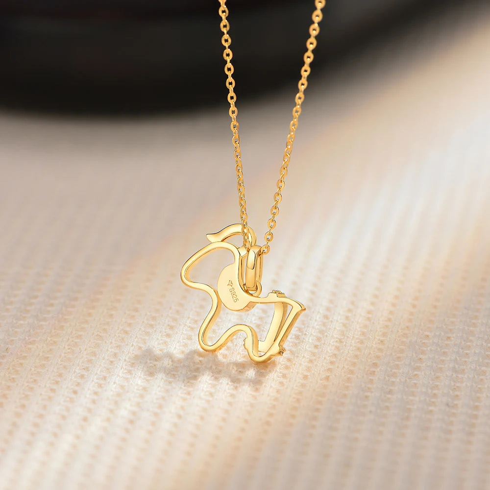Luck Pony Pendant Moissanite Necklace