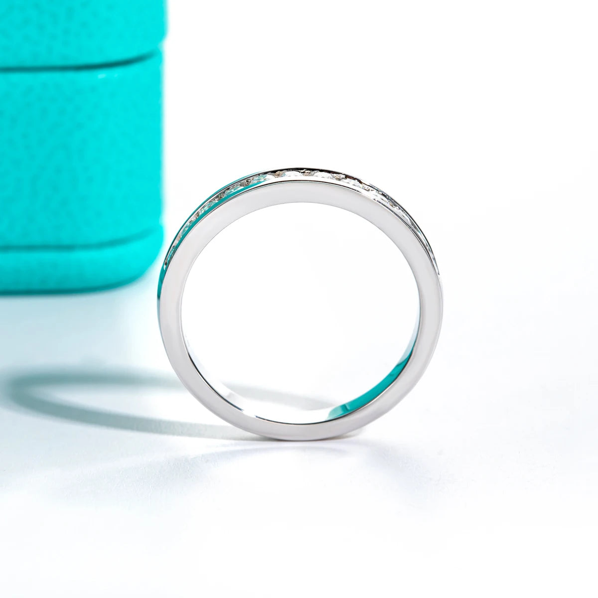 2MM Round Cut D Color Moissanite Band