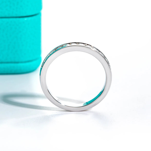 GK Moissanites 2mm Round Cut D Color Moissanite Wedding Band