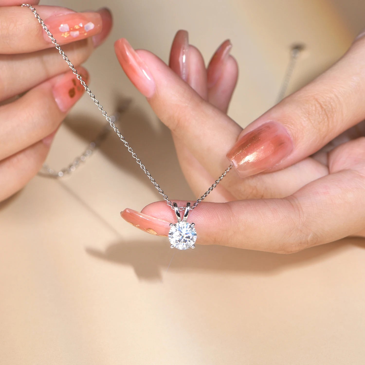 2 Carat Brilliant Cut Moissanite Pendant Necklace | S925.