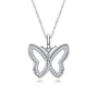 D Color Hollow Moissanite Butterfly Pendant Necklace.