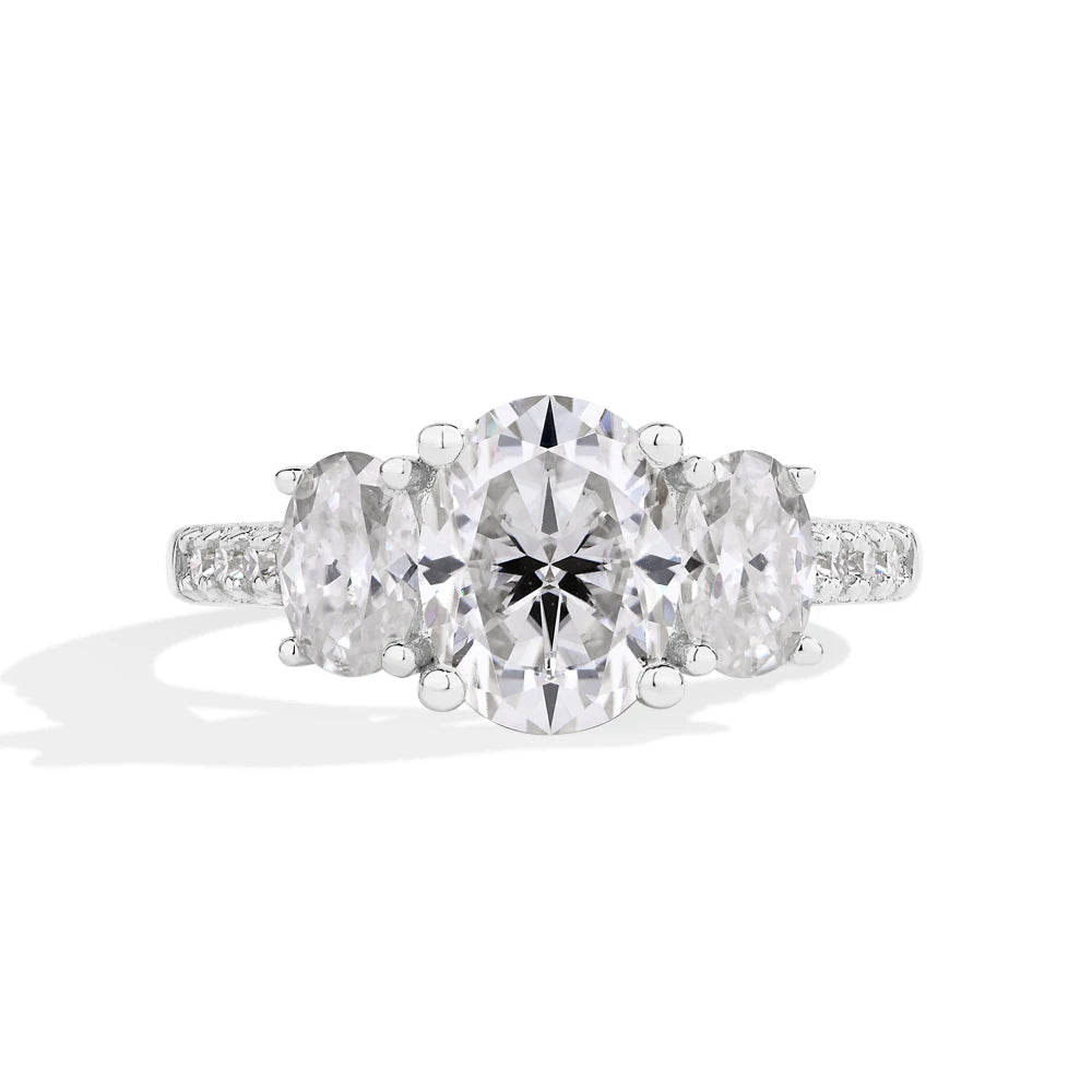 3.2 CTTW Oval Cut Moissanite Engagement Ring