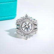 GK Moissanites 3ct D Color Moissanite Halo Engagement Wedding Ring