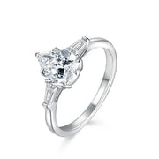 VVS1 D Color 1.5 CT Pear Cut Moissanite Ring.