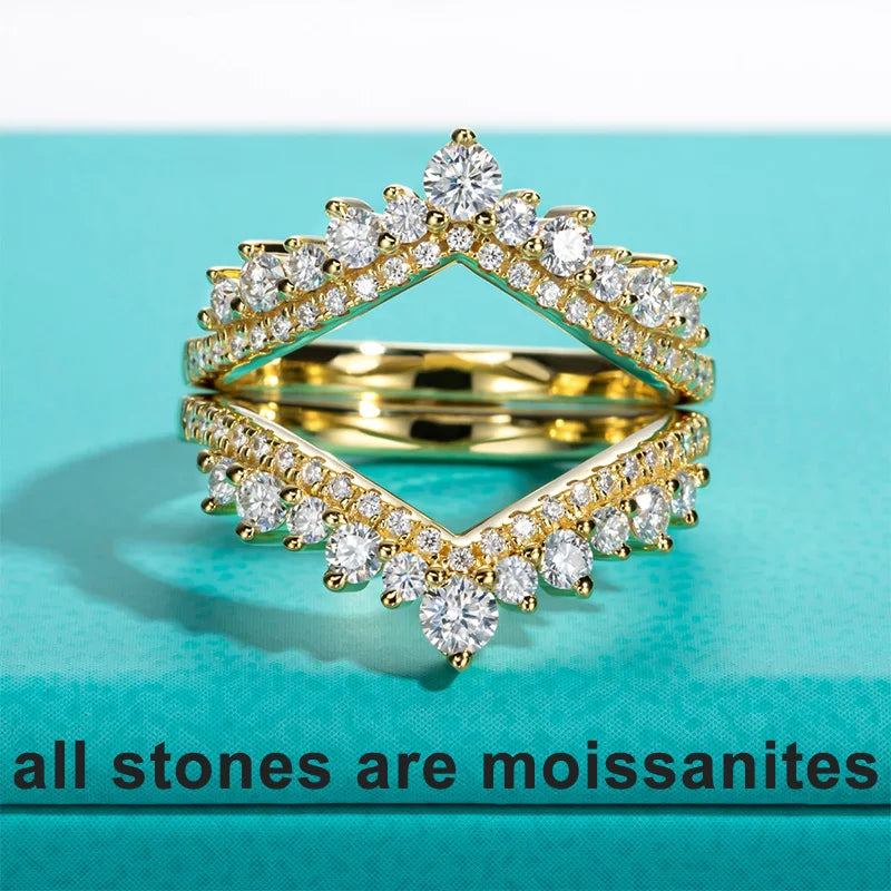 3 MM Moissanite Heart Shape Wedding Band