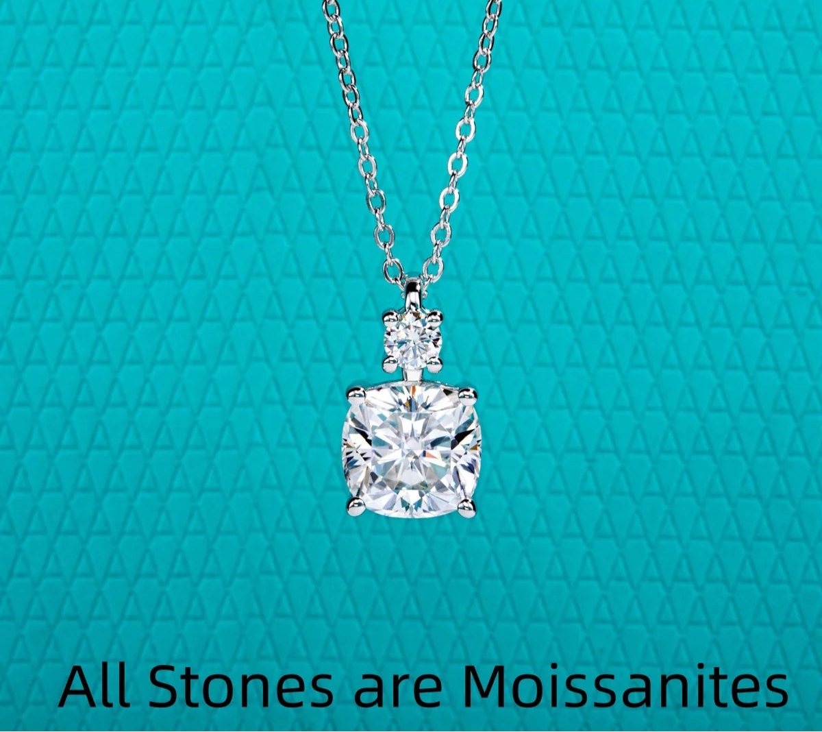 2CT/2.5CT Cushion Cut Moissanite Pendant Necklace