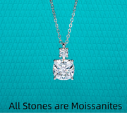 2CT/2.5CT Cushion Cut Moissanite Pendant Necklace
