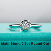 GK Moissanites 0.5ct D Color Moissanite Bezel Promise Ring