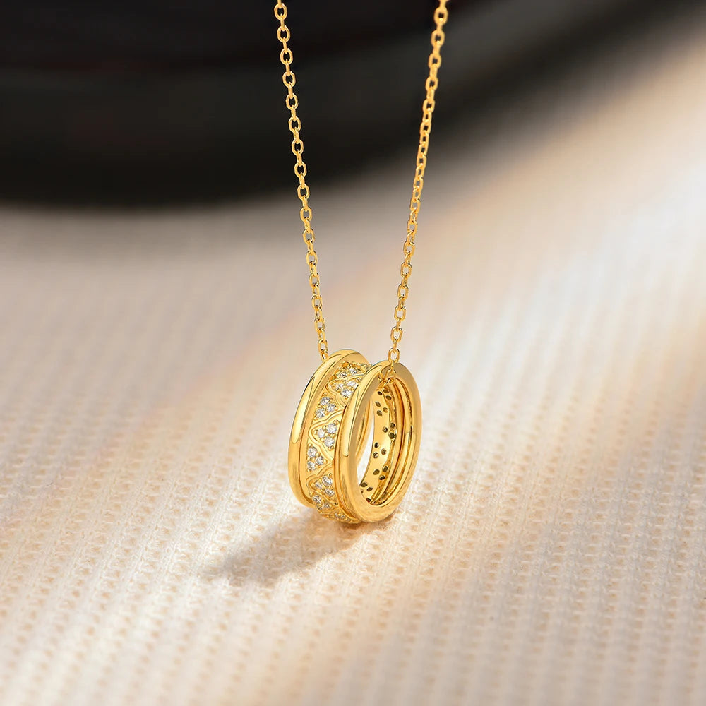 Three Circles Moissanite Necklace