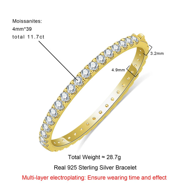4 MM Moissanite Tennis Bangle Bracelet