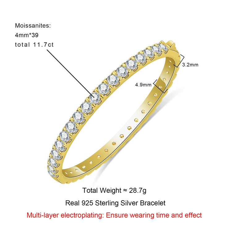 4 MM Moissanite Tennis Bangle Bracelet