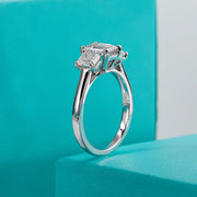 1.8CTTW Emerald Cut D Color Moissanite Ring.