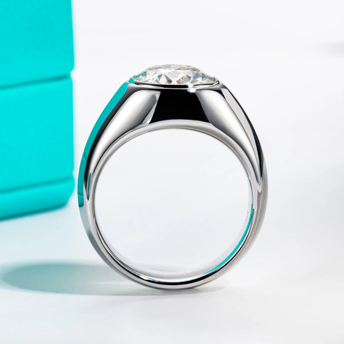 4 CT D Color Moissanite Men's Ring