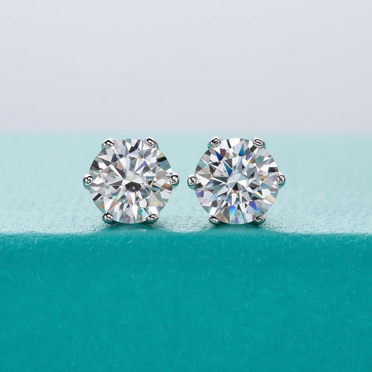 1ct D Color Moissanite Stud Earrings.