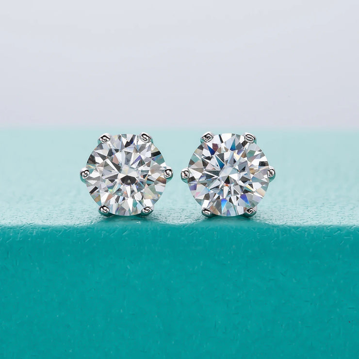 1ct D Color Moissanite Stud Earrings.