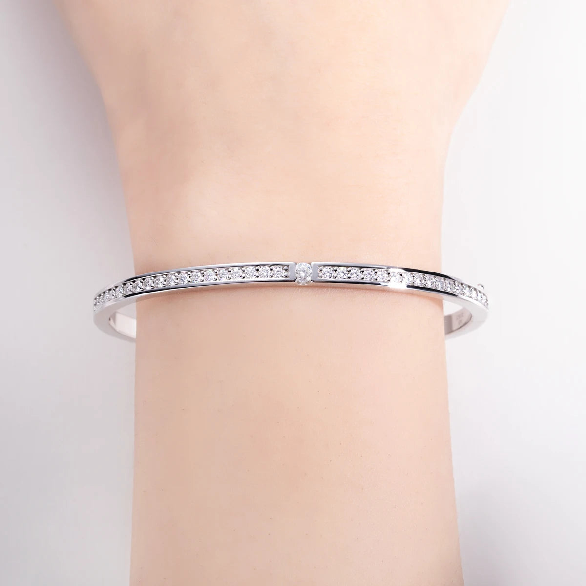 2.017 CTTW Moissanite Eternity Bangle Bracelet