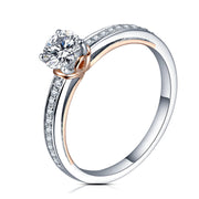 0.5CT Round Brilliant Cut Moissanite Promise Ring.