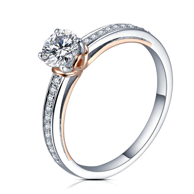 0.5CT Round Brilliant Cut Moissanite Promise Ring.