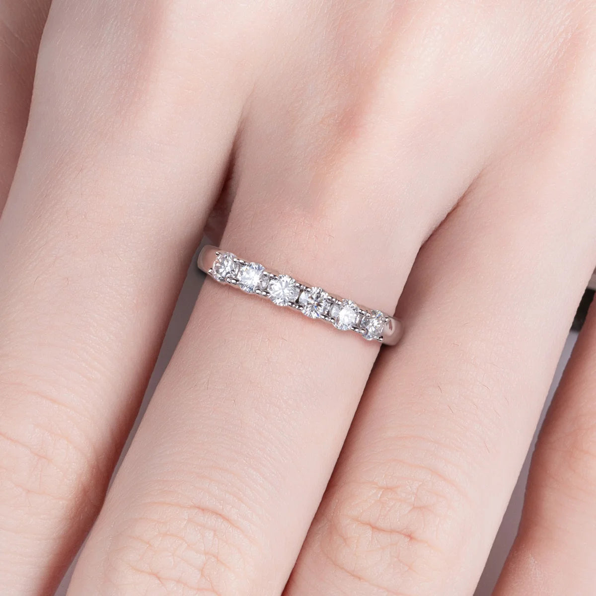 GK Moissanites 3mm 0.6cttw D Color Moissanite Wedding Band Ring