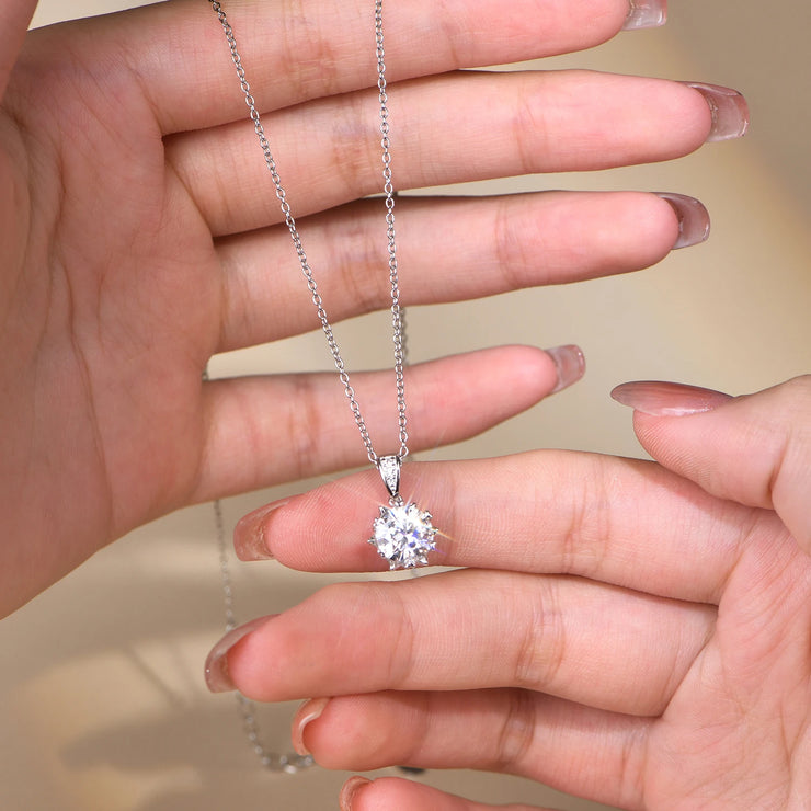 1.0-2.0 Carat Round Cut Moissanite Pendant Necklace.