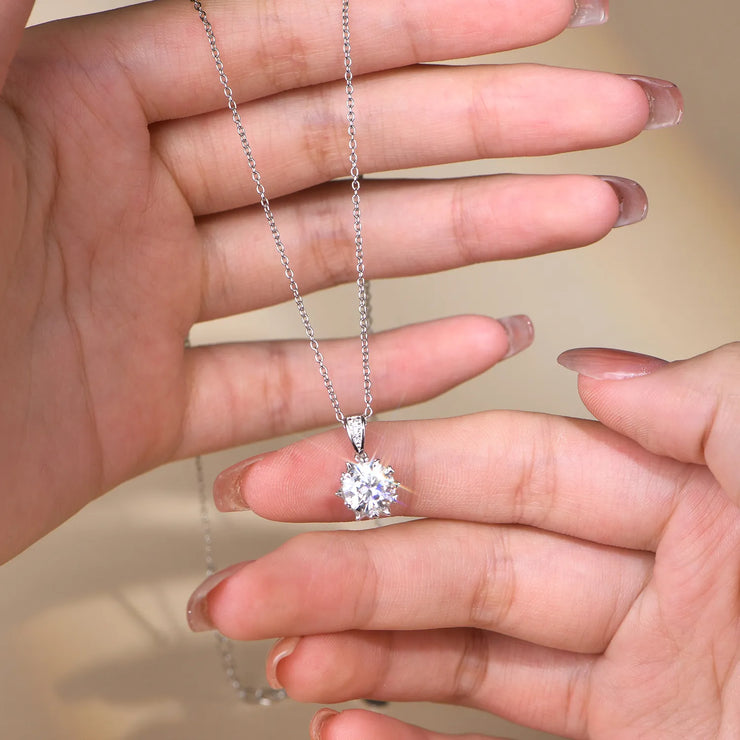 VVS1 D Color 1 Carat Brilliant Cut Pendant Necklace | S925.