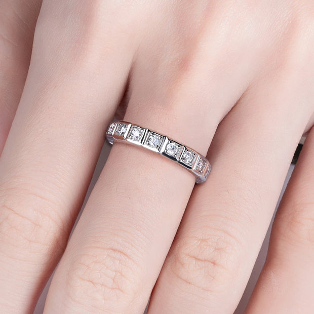 GK Moissanites 2.2mm D Color Moissanite Princess Eternity Band Ring