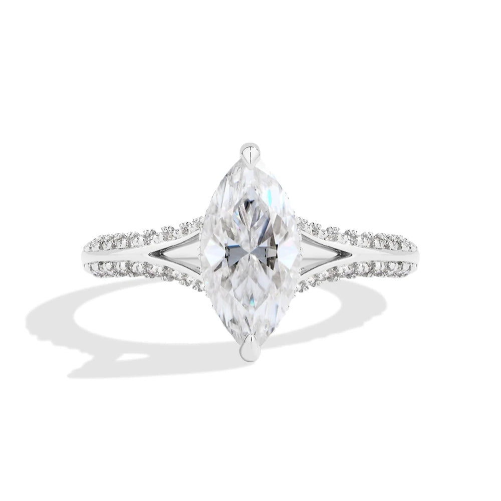 2 CT Marquise Cut Moissanite Engagement Ring