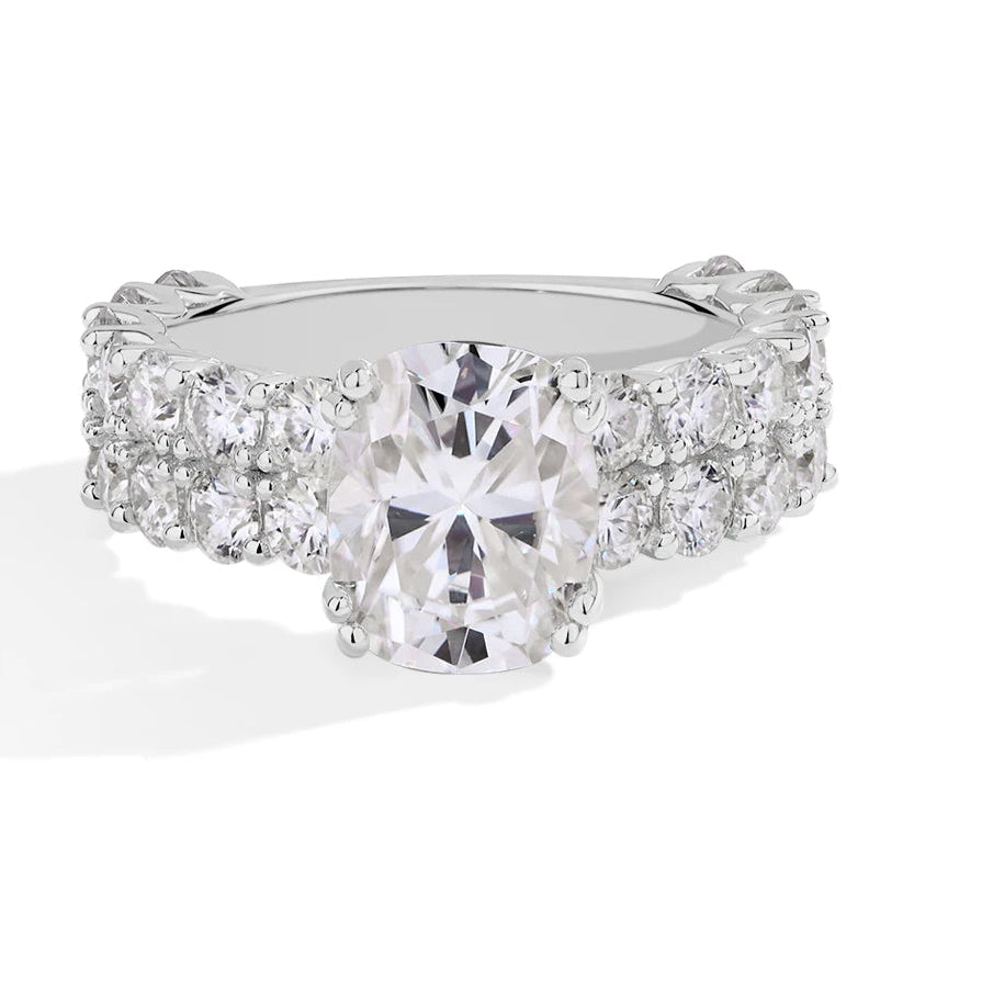 10*8mm Cushion Cut Moissanite Engagement Ring