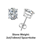 10K Gold Post Oval Cut Moissanite Stud Earrings.