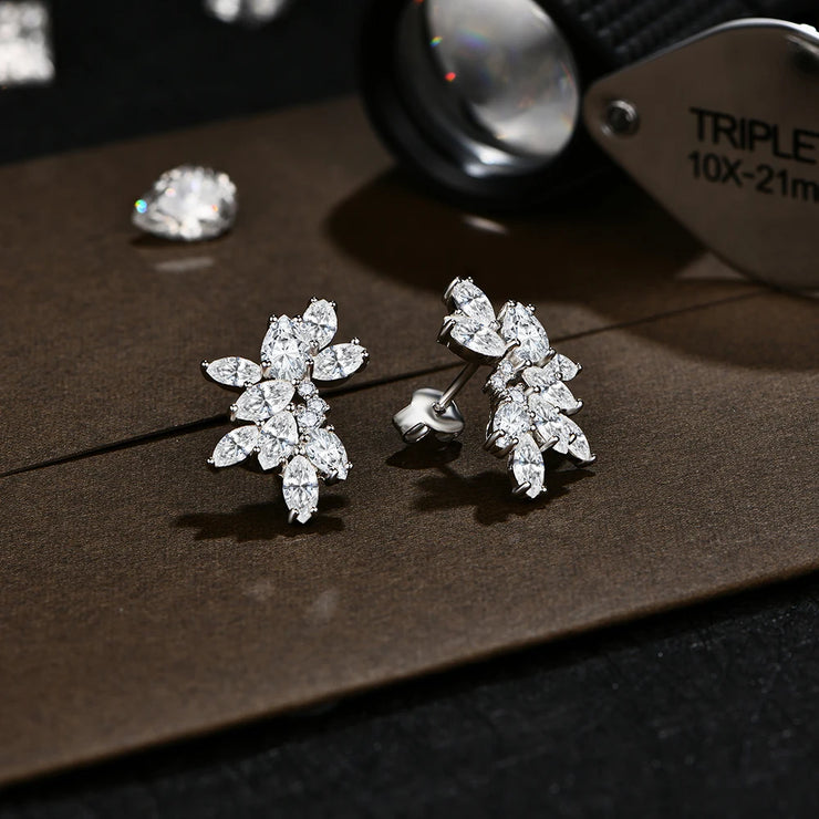 6*4MM Pear Cut Moissanite Stud Earrings | S925 18K Gold Plated.