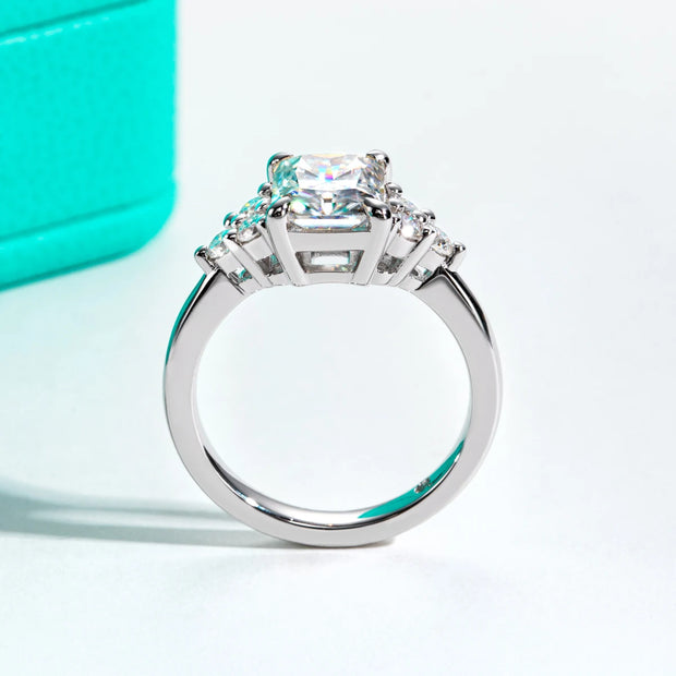 GK Moissanites 3ct Radiant Cut D Color Moissanite Engagement Ring