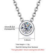 4mm D Color Moissanite Round Cut Necklace | S925.