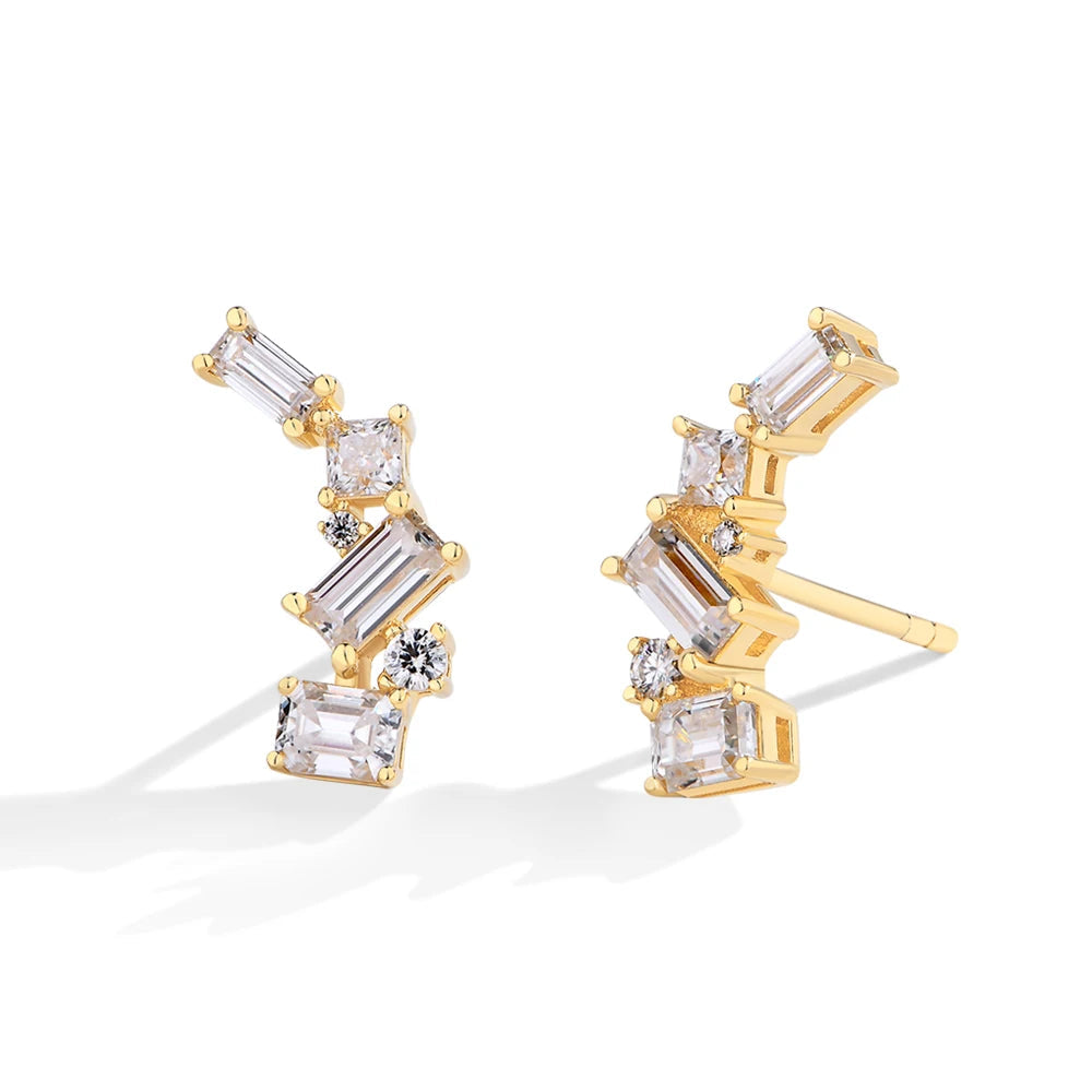 VVS1 D Color Geometric Moissanite Earrings