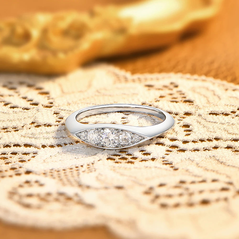 Marquise Cut Moissanite Minimalist Ring
