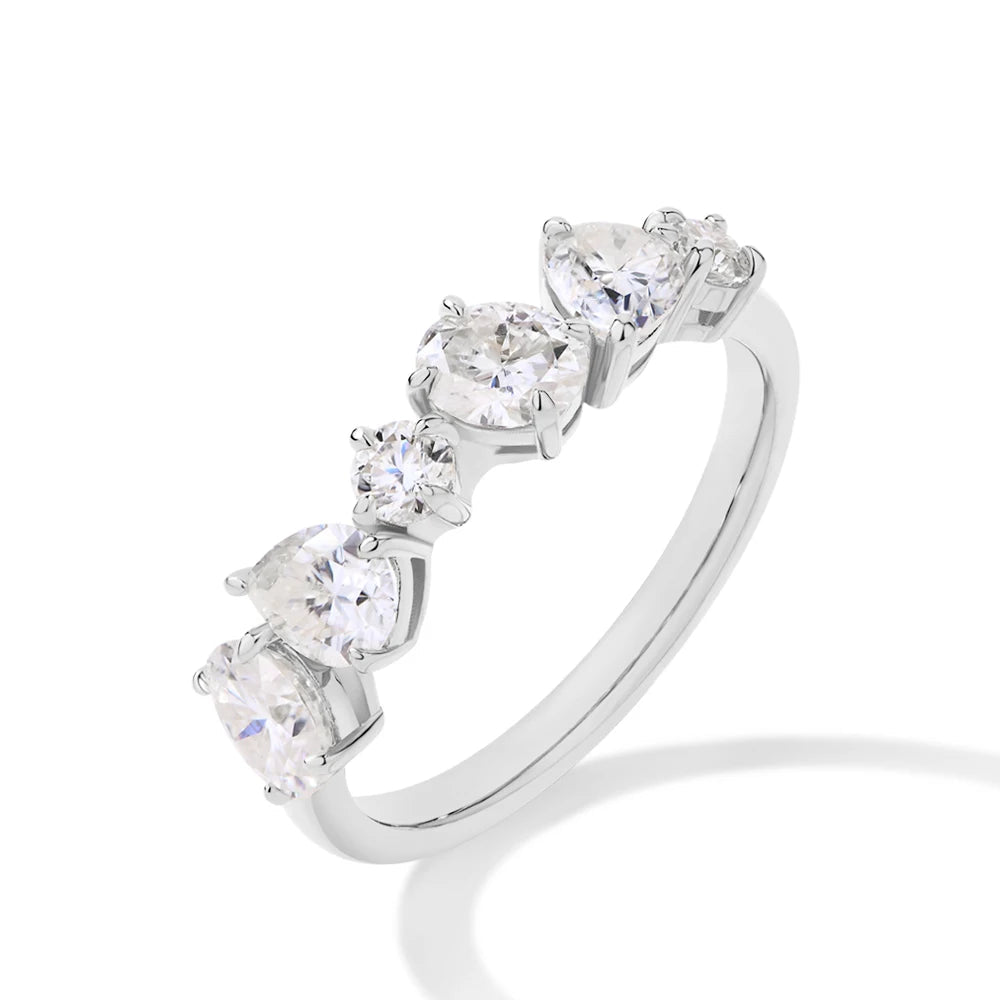 VVS1 Oval & Pear Cut Moissanite Ring