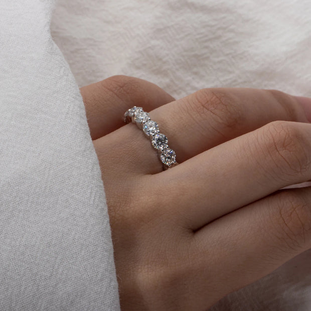 GK Moissanites 3mm/4mm D Color Moissanite Eternity Band Rings