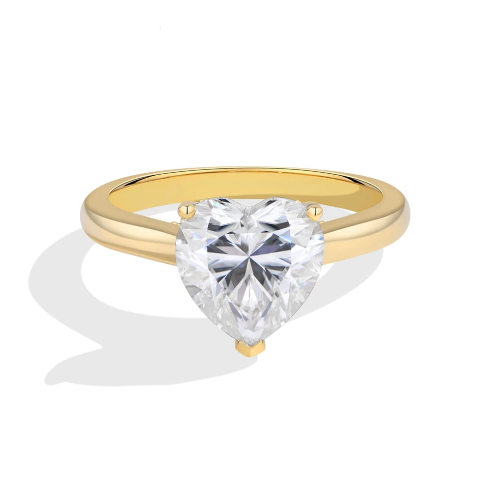 3 CT Heart Cut Moissanite Solitaire Engagement Ring