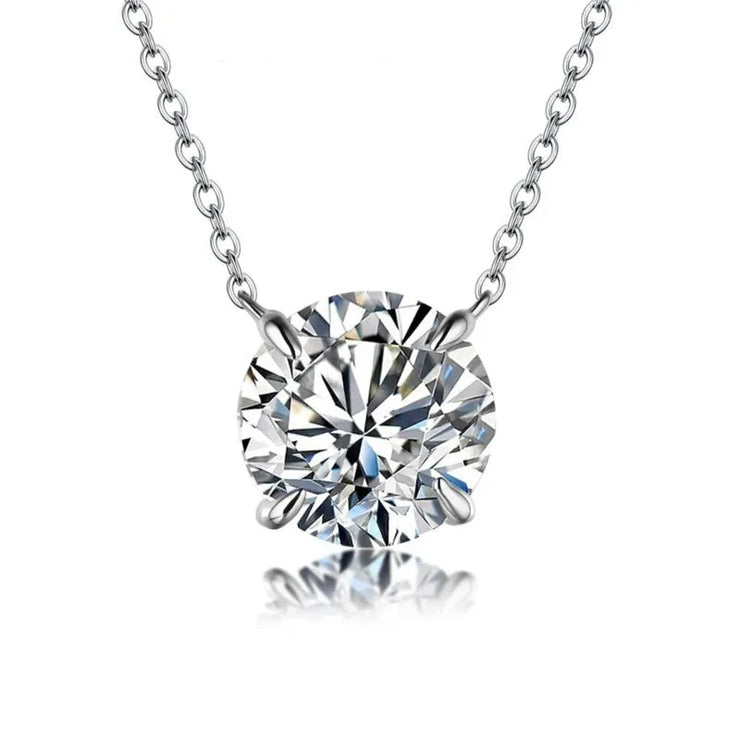 1CT VVS1 Brilliant Cut Moissanite Pendant Necklace | S925.