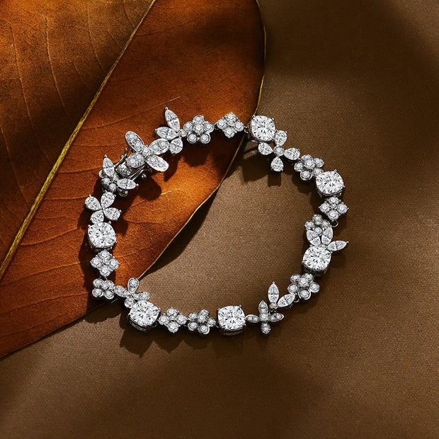 D VVS1 Color Real 925 Sterling Silver Bracelets.