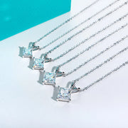 VVS1 D Color Princess Cut Moissanite Pendant Necklace
