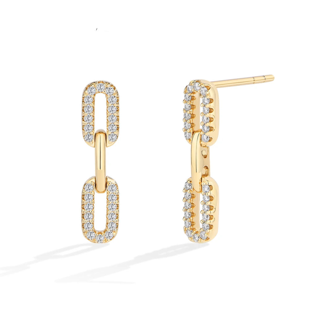 Interlocking Design Moissanite Stud Earrings