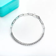 3mm Moissanite Tennis Bracelet – Adjustable 16+4cm.