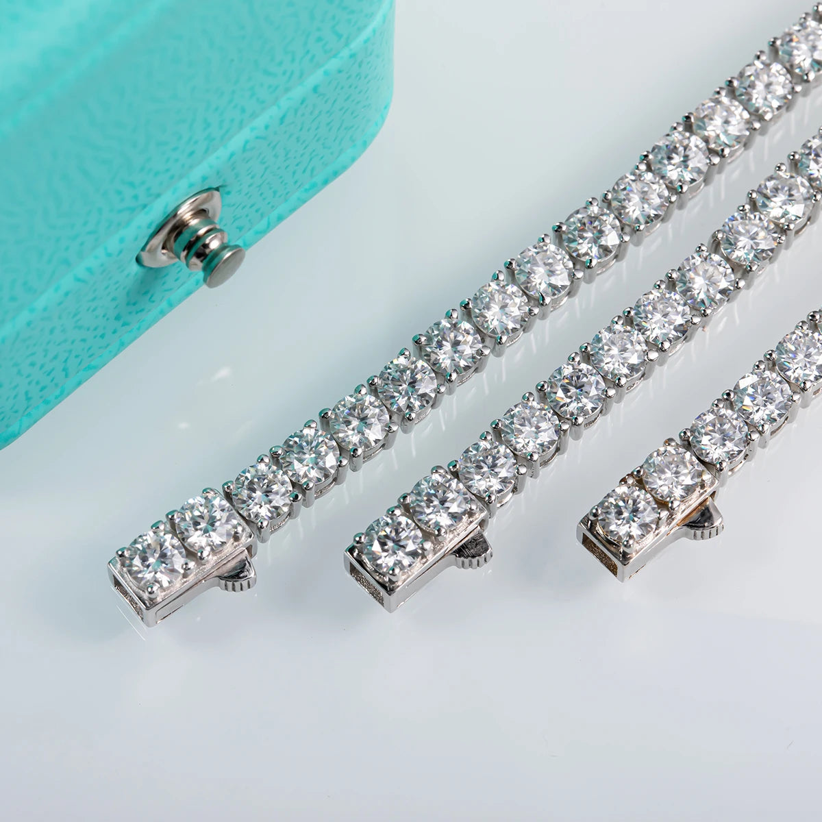 4 MM D Color Moissanite Tennis Necklace