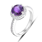 2.3 CT Round Cut Created Diaspore Ring.